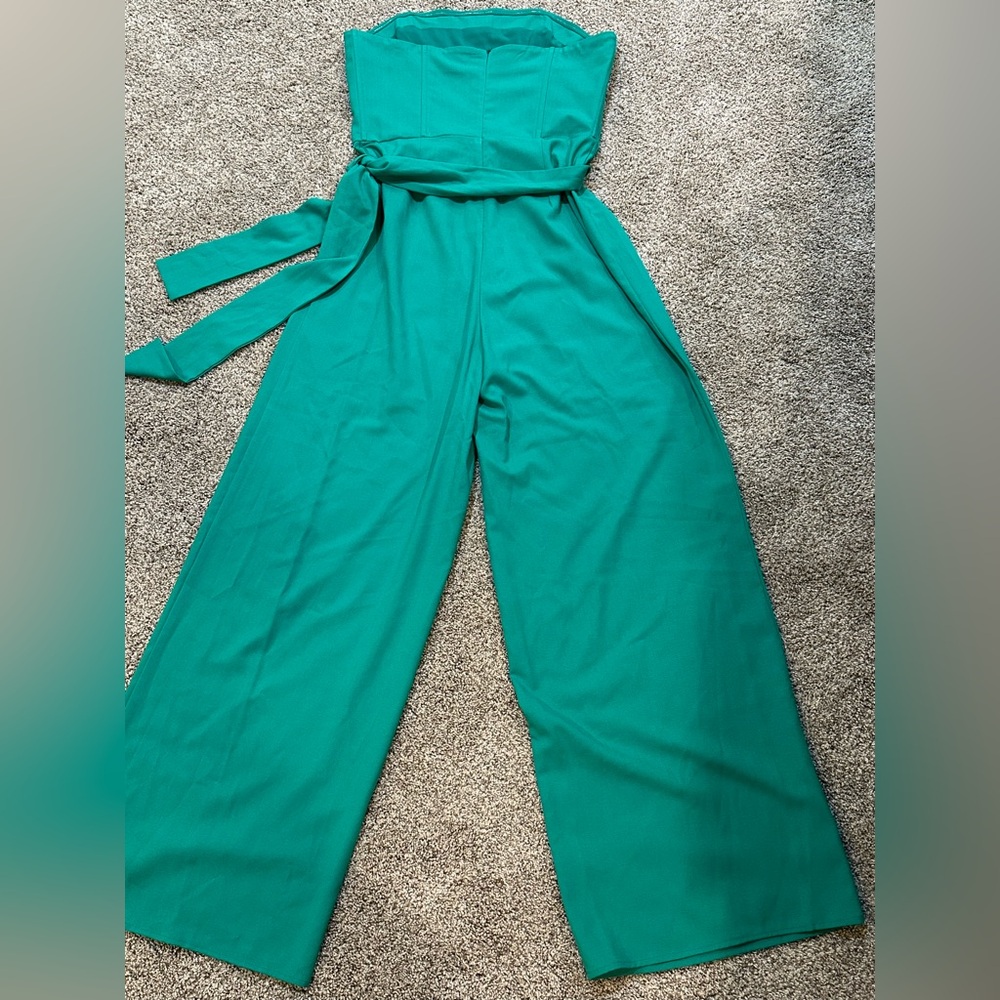 Lucy Paris Green, Strapless Jumpsuit - Picture 2 of 6
